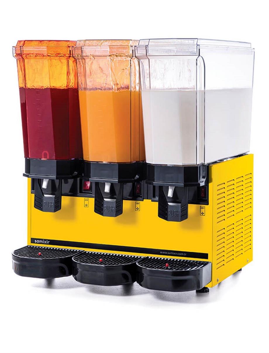 Samixir Klasik Triple Fıskiyeli Soğuk İçecek Dispenseri 20+20+20 Lt Sarı