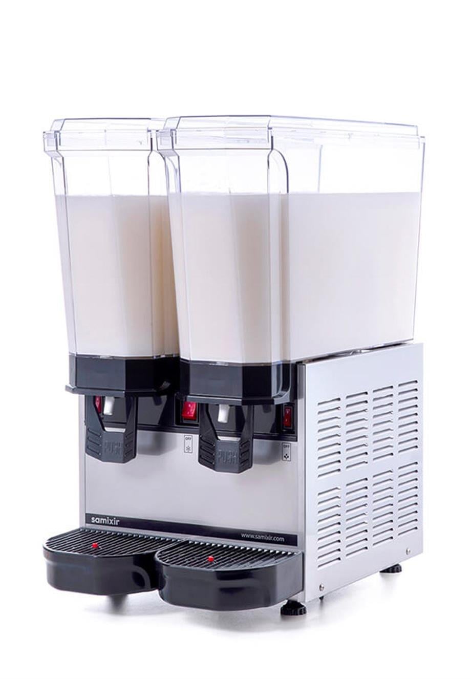 Samixir Klasik Twin Soğuk İçecek Dispenseri Inox 20+20 Lt Karıştırıcılı