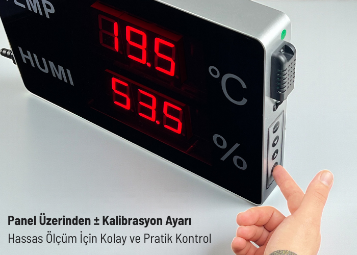 Huato NanoSense-18 Büyük LED Ekranlı Endüstriyel Sıcaklık ve Nem Ölçer Oda Termometreleribrand> zoofarm