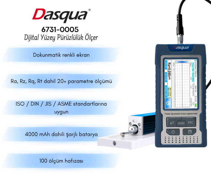 Dasqua 6731-0005 Dijital Yüzey Pürüzlülük Ölçer | Dokunmatik Ekran Yüzey Pürüzlülük Ölçerbrand> zoofarm