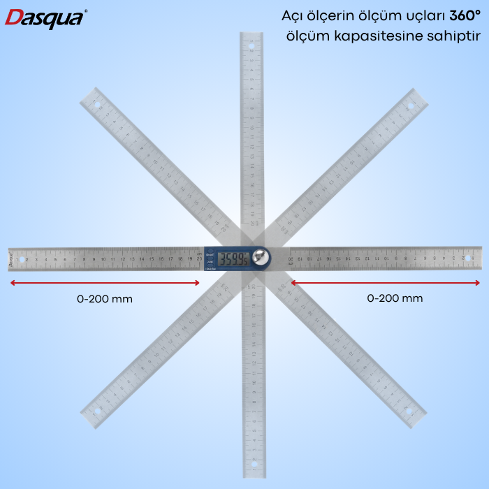 Dasqua 1022-0200 Dijital Açı Ölçer 20CM Açı Ölçerlerbrand> zoofarm