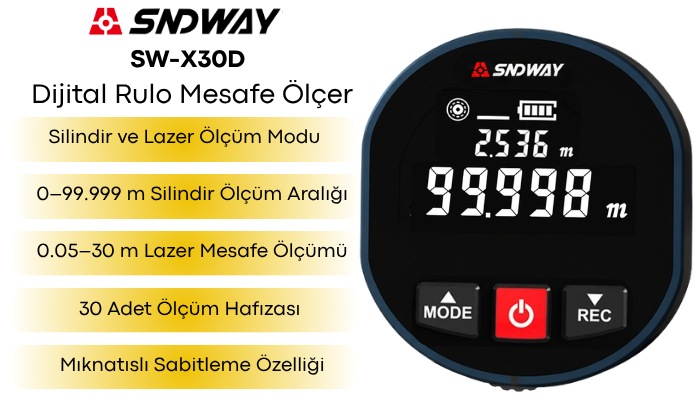 SW-X30D Dijital Rulo Mesafe Ölçer & Lazerli Ölçüm Lazermetrebrand> zoofarm