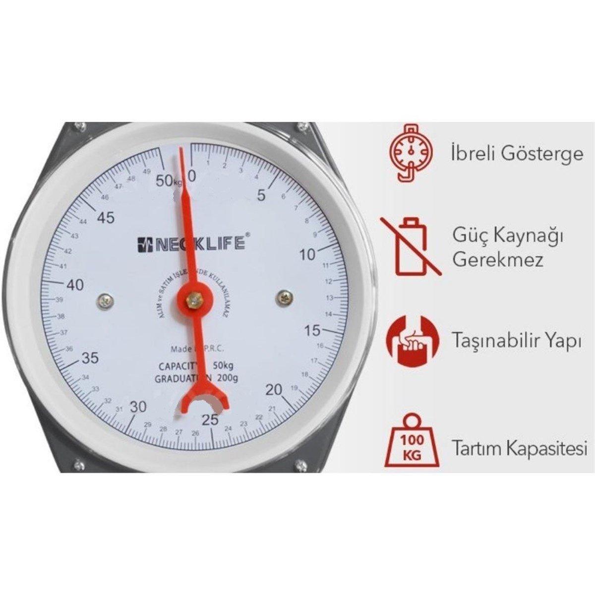 .İbreli Askı Terazi 50KG TÜM ÖLÇÜM CİHAZLARIOLCUMCİHAZFİYAT zoofarm