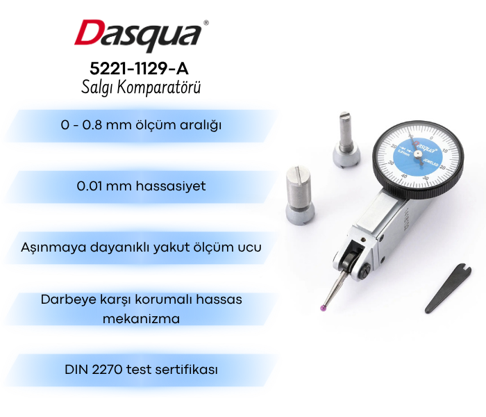 Dasqua 5221-1129-A Yakut Uçlu Salgı Komparatörü | 0 - 0.8 mm Salgı Komparatörübrand> zoofarm