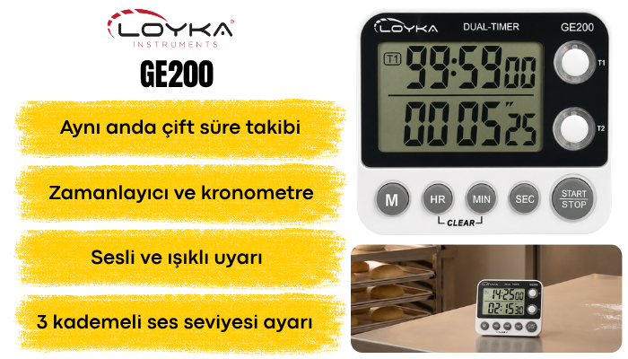 Loyka GE200 Çift Ekranlı Zamanlayıcı ve Kronometre Kronometrebrand> zoofarm