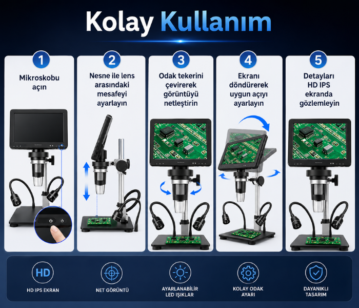 DM12A HDMI Bağlantılı Büyük Ekranlı Mikroskop | 1500X Mikroskopbrand> zoofarm