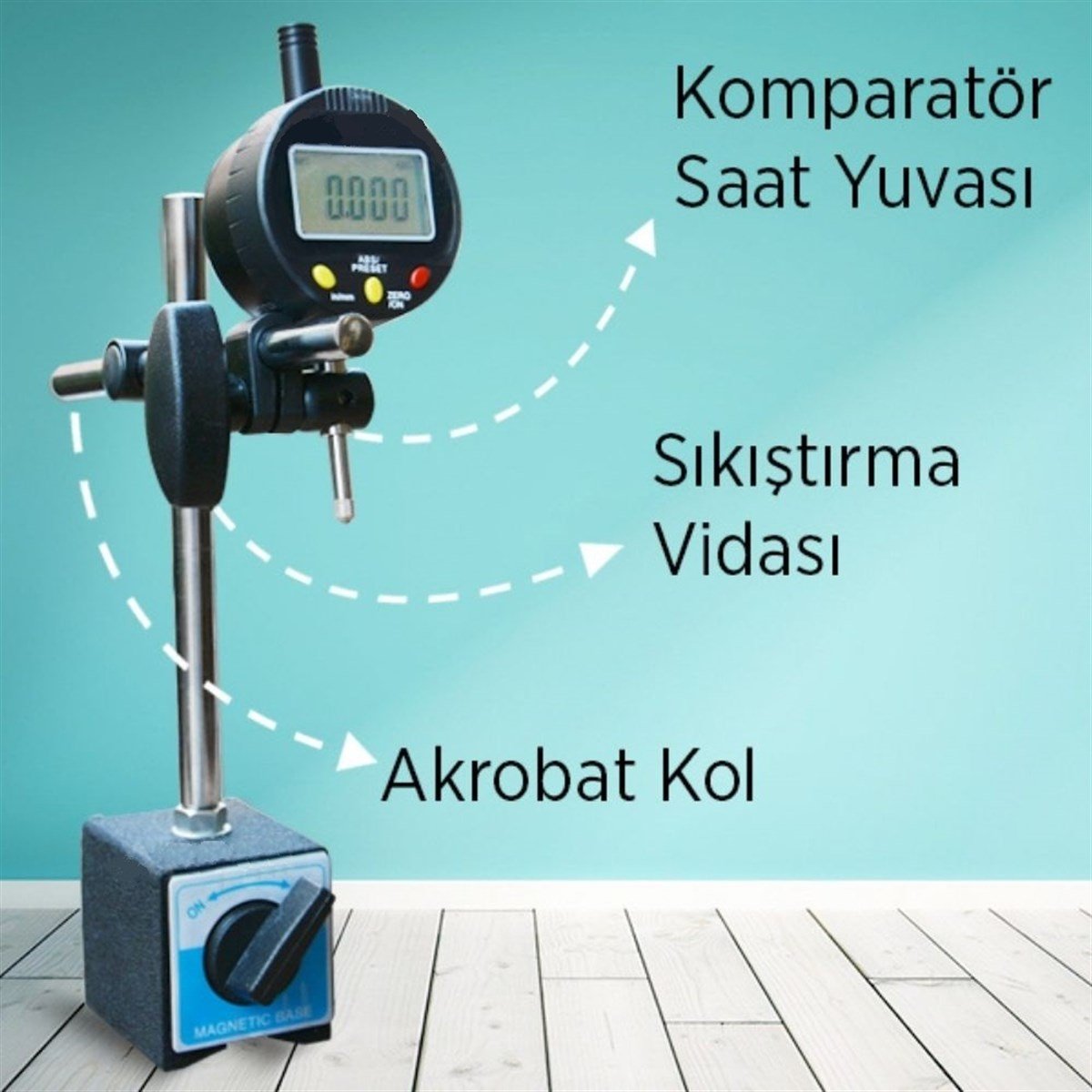 .Salgı Komparatörü Manyetik Standı TÜM ÖLÇÜM CİHAZLARIOLCUMCİHAZFİYAT zoofarm