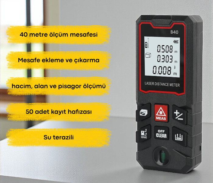 B Series 40 Temel Seviye Lazer Mesafe Ölçer | Hobi ve Hafif İşler İçin Lazermetrebrand> zoofarm