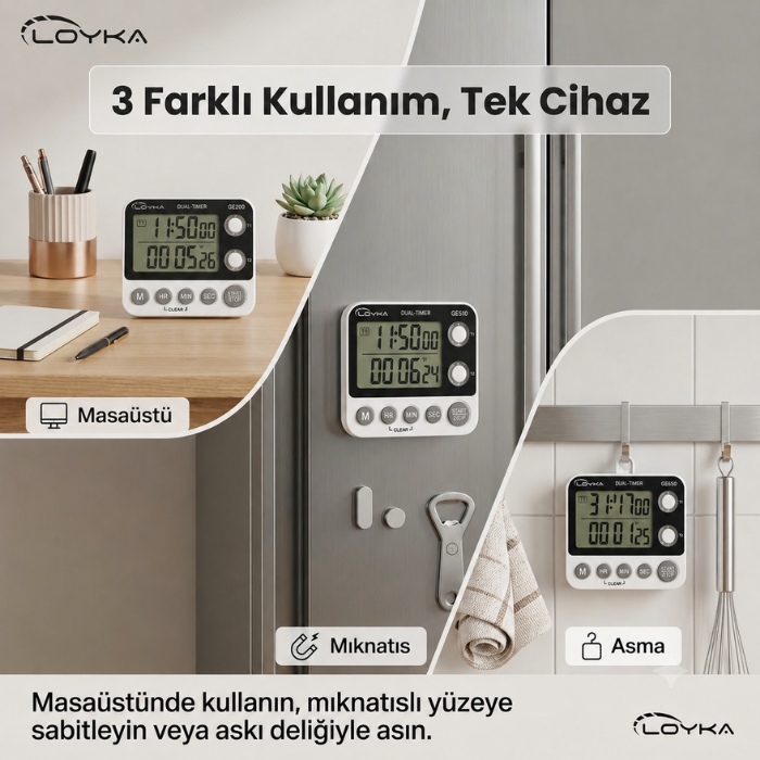 Loyka GE200 Çift Ekranlı Zamanlayıcı ve Kronometre Kronometrebrand> zoofarm