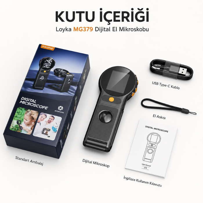 MG379 500X Dijital Ekranlı Katlanabilir Mikroskop | Masaüstü ve Elde Kullanım Büyüteçler ve Mikroskoplarbrand> zoofarm