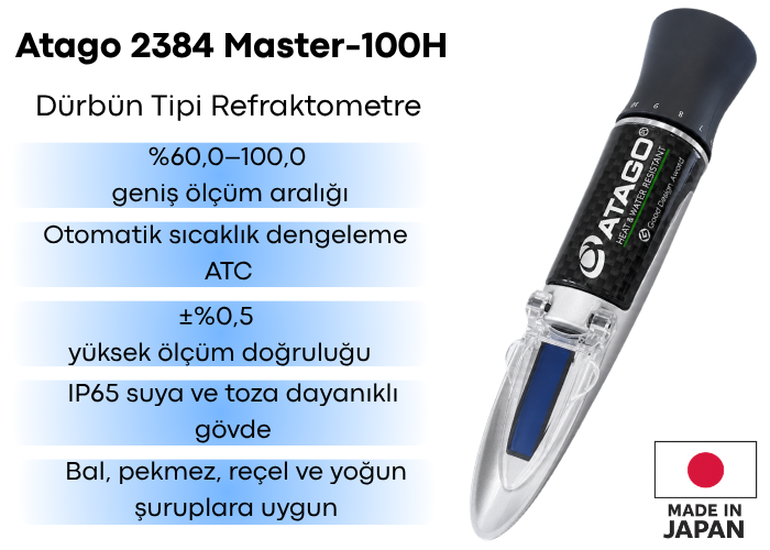 Atago 2384 Master-100H El Tipi Refraktometre | 60-100 Brix Refraktometrebrand> zoofarm