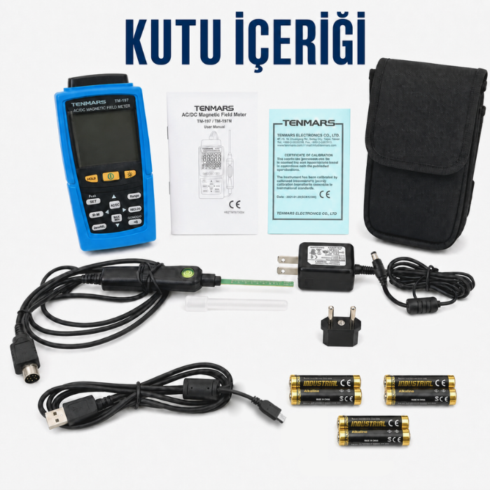 Tenmars TM-197 Dijital Gaussmetre | AC/DC Manyetik Alan Ölçer | 30.000 Gauss Gaussmetrebrand> zoofarm