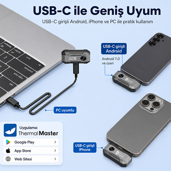 Thermal Master P1 iOS ve Android Uyumlu Mobil Termal Kamera Termal Kamerabrand> zoofarm