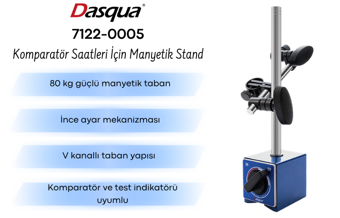 Dasqua 7122-0005 Manyetik Komparatör Standı 80 kg Kumpas | Mikrometre | Komparatörbrand> zoofarm