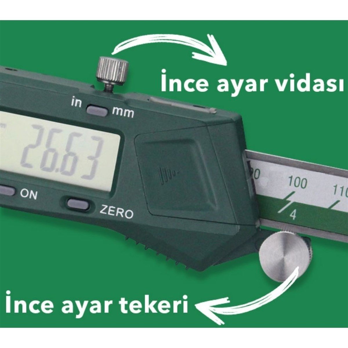 .İnsize Dijital Standart Kumpas 1108-300 TÜM ÖLÇÜM CİHAZLARIOLCUMCİHAZFİYAT zoofarm