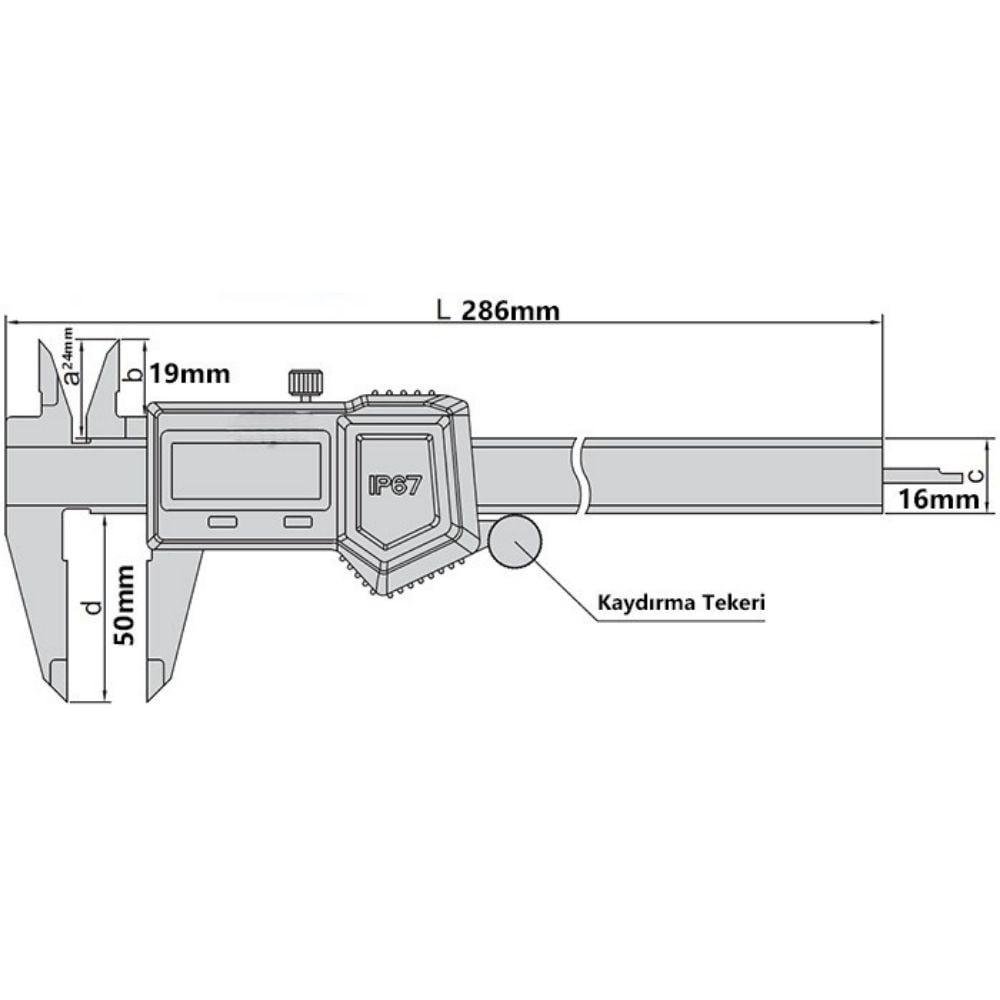 İnsize 1118-200B IP67 Dijital Kumpas 0-200mm Kumpaslarbrand> zoofarm