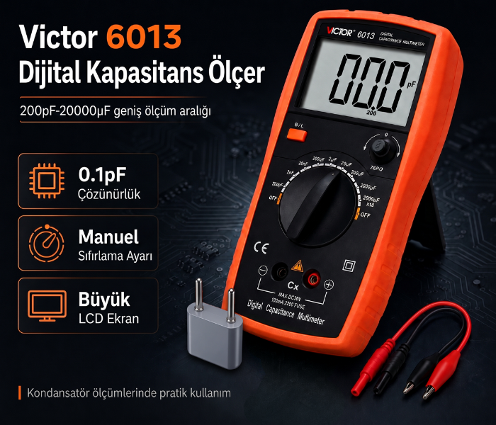 Victor 6013 Dijital Kapasitans Ölçer | 200pF-20000µF Elektrik Ölçüm Cihazlarıbrand> zoofarm