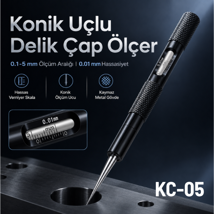 KC-05 Konik Uçlu Delik Çap Ölçer | 0.1 - 5 mm Diğer Kalınlık Ölçerlerbrand> zoofarm