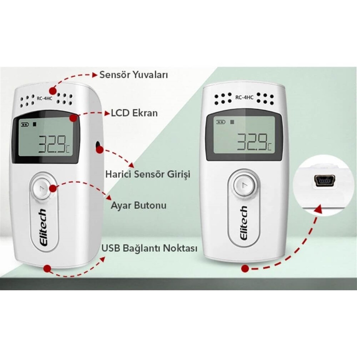 .RC-4 Mini Sıcaklık Kayıt Cihazı Datalogger TÜM ÖLÇÜM CİHAZLARIOLCUMCİHAZFİYAT zoofarm