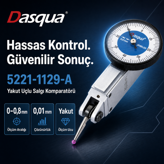 Dasqua 5221-1129-A Yakut Uçlu Salgı Komparatörü | 0 - 0.8 mm Salgı Komparatörübrand> zoofarm