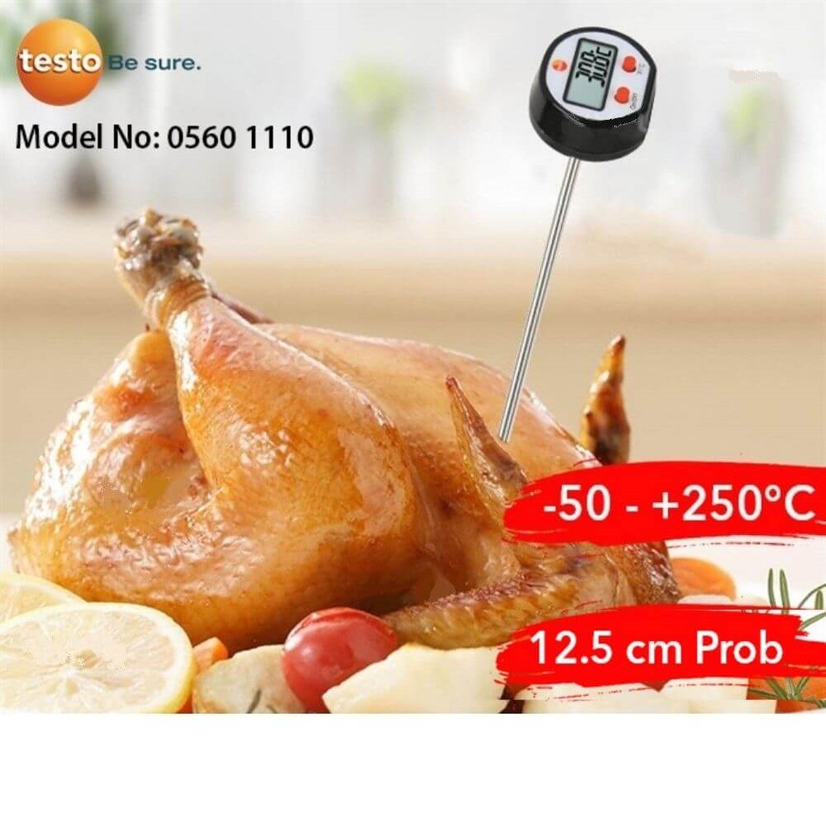 .Testo Üstten Göstermeli Mini Termometre 12.5cm Prob TÜM ÖLÇÜM CİHAZLARIOLCUMCİHAZFİYAT zoofarm