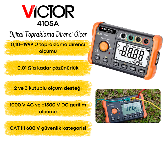 Victor 4105A Dijital Topraklama Direnci Ölçer | Toprak Megeri Topraklama Direnci Ölçerbrand> zoofarm