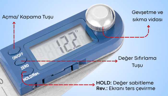 Dasqua 1022-0300 Dijital Açı Ölçer 30CM Açı Ölçerlerbrand> zoofarm
