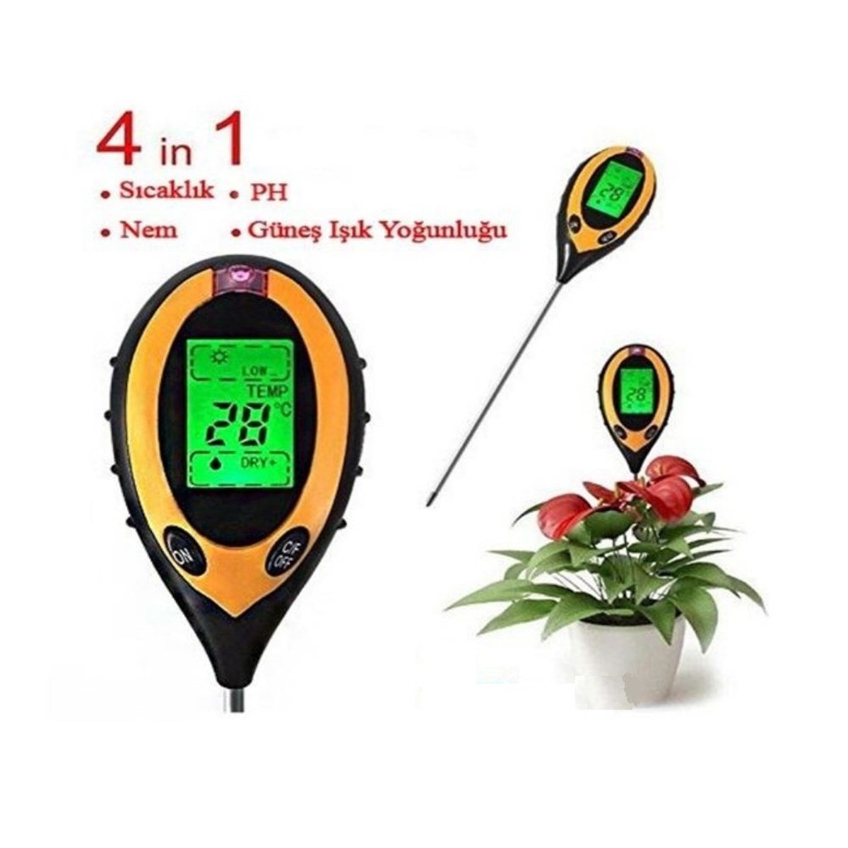 .KCB 300 Toprak Nem Ölçer, Ph Ölçer, Işık Ölçer ve Sıcaklık Ölçer TÜM ÖLÇÜM CİHAZLARIOLCUMCİHAZFİYAT zoofarm