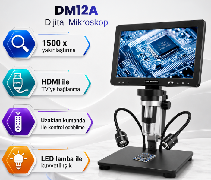 DM12A HDMI Bağlantılı Büyük Ekranlı Mikroskop | 1500X Mikroskopbrand> zoofarm