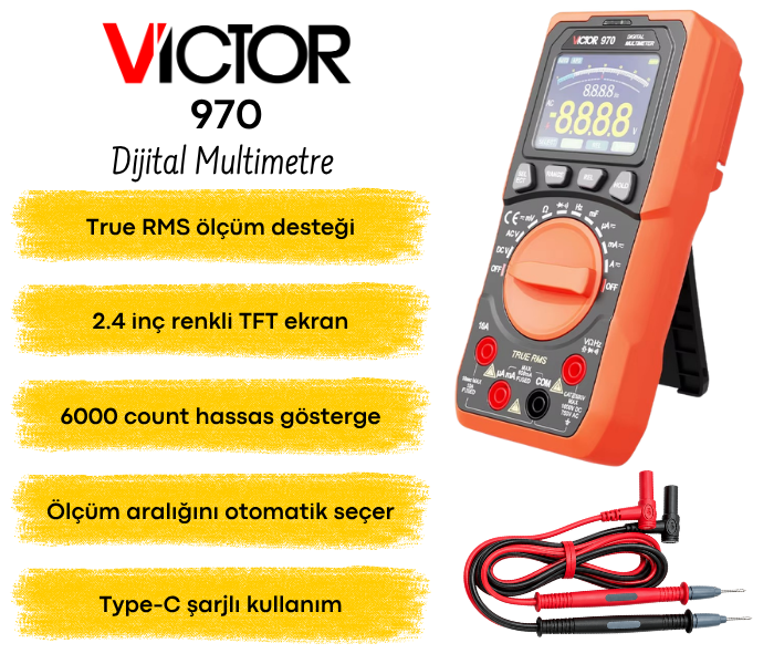 Victor 970 True RMS Dijital Multimetre | Renkli Ekran Multimetrebrand> zoofarm