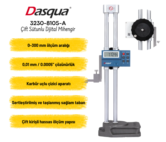 Dasqua 3230-8105-A Çift Sütunlu Dijital Mihengir 300 mm Mihengirbrand> zoofarm