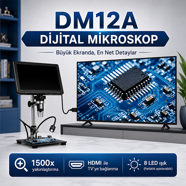 DM12A HDMI Bağlantılı Büyük Ekranlı Mikroskop | 1500X Mikroskopbrand> zoofarm