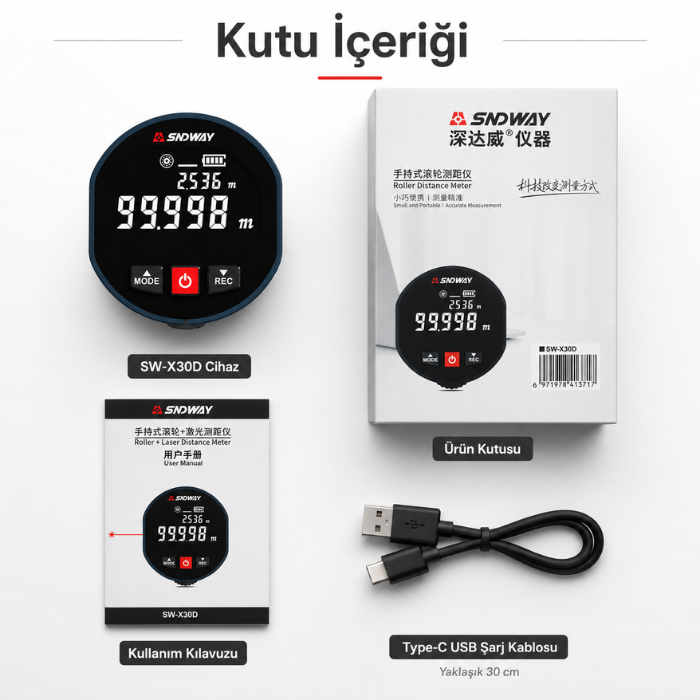 SW-X30D Dijital Rulo Mesafe Ölçer & Lazerli Ölçüm Lazermetrebrand> zoofarm