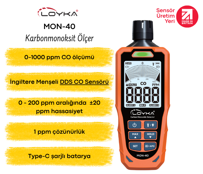 MON-40 Profesyonel Karbonmonoksit Ölçer | 0-1000 ppm CO Dedektörü Karbonmonoksit Gazı Dedektörleribrand> zoofarm