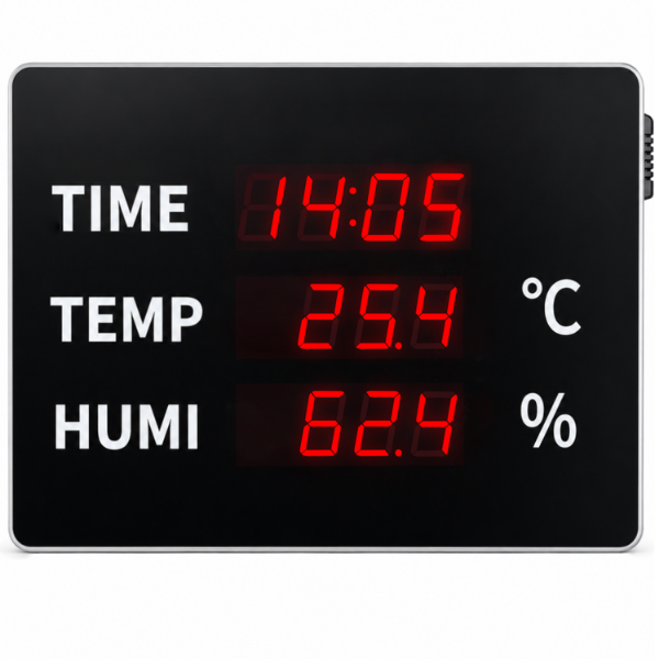 Huato TimeSense-18 Büyük LED Ekranlı Dijital Saat, Sıcaklık ve Nem Göstergesi Işıklı İç Ortam Saat Göstergebrand> zoofarm