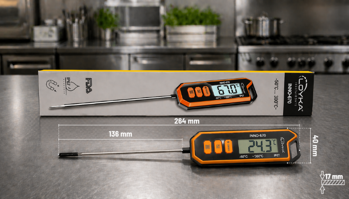 Loyka INNO-670 Su Geçirmez Saplamalı Dijital Gıda Termometresi 300°C | IP67 Gıda Termometreleribrand> zoofarm