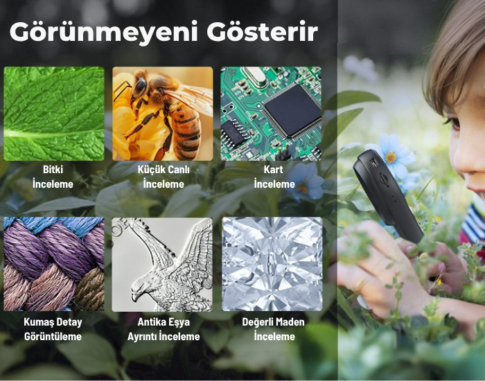MG379 500X Dijital Ekranlı Katlanabilir Mikroskop | Masaüstü ve Elde Kullanım Büyüteçler ve Mikroskoplarbrand> zoofarm
