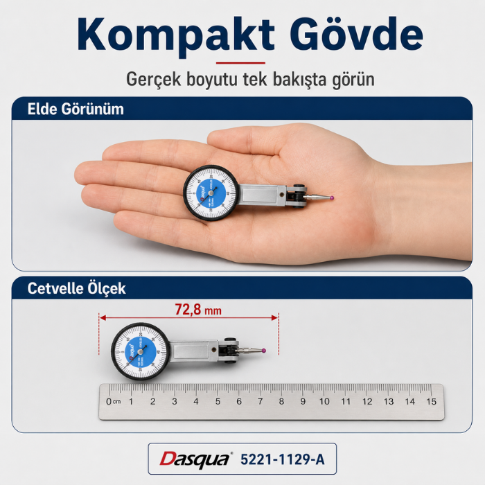 Dasqua 5221-1129-A Yakut Uçlu Salgı Komparatörü | 0 - 0.8 mm Salgı Komparatörübrand> zoofarm