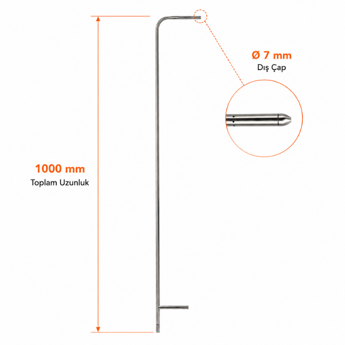 Testo 0635 2345 Pitot Tüpü | 1000 mm Uzunluk | Ø 7 mm Manometrebrand> zoofarm