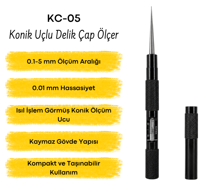 KC-05 Konik Uçlu Delik Çap Ölçer | 0.1 - 5 mm Diğer Kalınlık Ölçerlerbrand> zoofarm