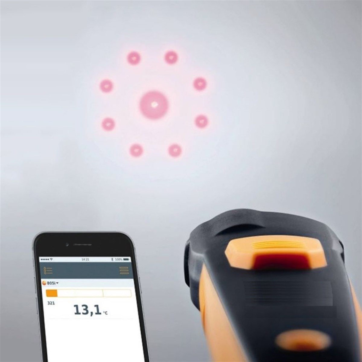 .Testo 805i Lazerli Sıcaklık Ölçer (Akıllı Telefon İle) TÜM ÖLÇÜM CİHAZLARIOLCUMCİHAZFİYAT zoofarm