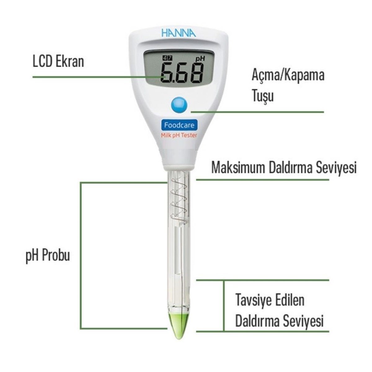 .Hanna HI981034 Süt pH Test Cihazı PH, İLETKENLİK, TUZLULUK ÖLÇERHANNA zoofarm