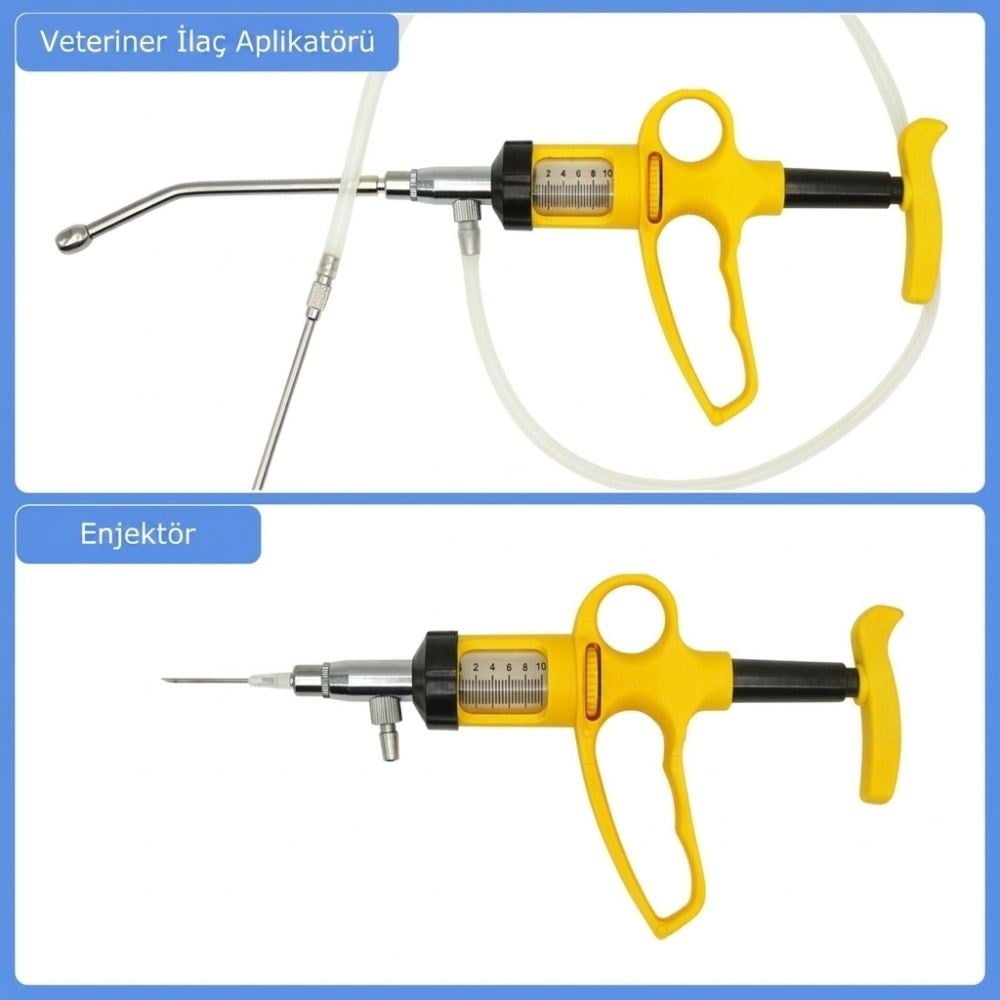10 ml Hortum Beslemeli Otomatik Veteriner EnjektörüOtomatik Veteriner Enjektörü 10 ml | Hortum Beslemeli Aşı ve İlaç Uygulama Tabancası INJECTORSZOOFARM zoofarm