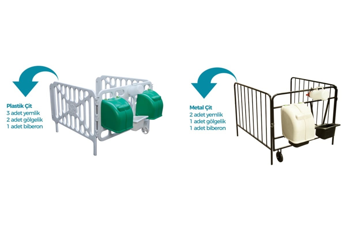 BUZAĞI KULÜBESİ TAKIMI (kulübe+çit+gölgelik+yemlik)