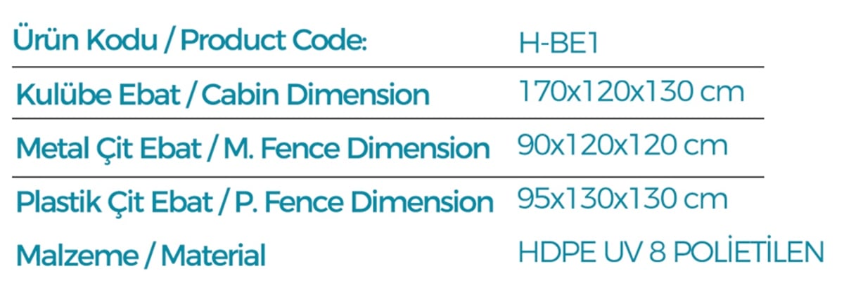 BUZAĞI KULÜBESİ TAKIMI (kulübe+çit+gölgelik+yemlik)
