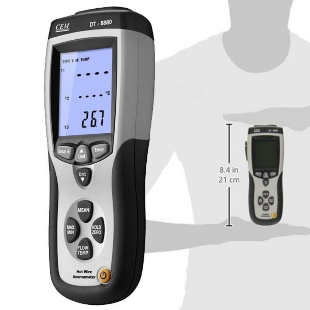 CEM DT-8880 Teleskobik Problu Kızgın Tel Hava Hızı, Debisi ve Sıcaklık Ölçer TÜM ÖLÇÜM CİHAZLARIOLCUMCİHAZFİYAT zoofarm