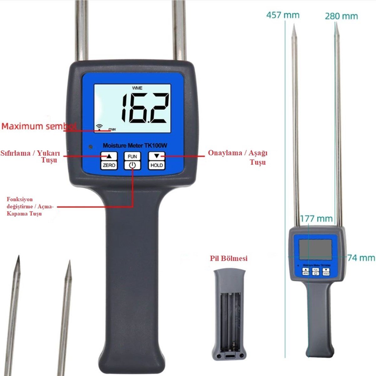 ÇİFT PROBLU SAMAN NEM ÖLÇER TK100-W | zoofarm.com.trZTK-100W AHŞAP VE TALAŞ NEM ÖLÇÜM CİHAZI TALAŞ NEM ÖLÇER FEED CRUSHING MACHINE AND MEASUREMENT DEVICESLOYKA zoofarm