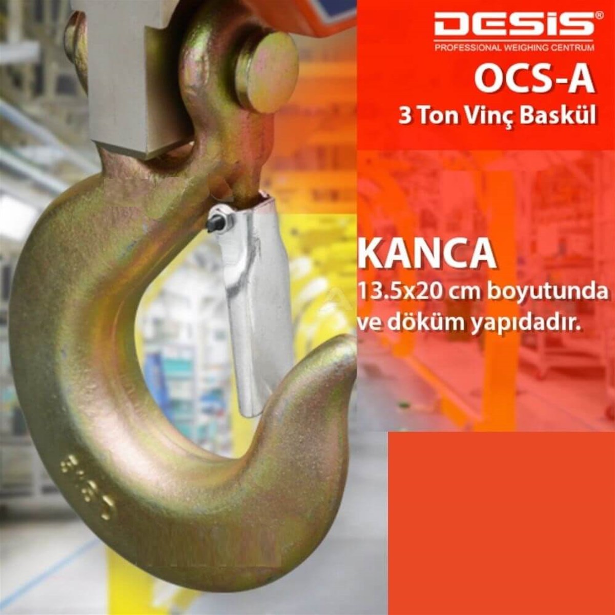 Desis OCS-A Dijital Vinç Baskülü - Hassasiyet:1 kg. Max: 3 ton. | zoofarm.com.trDesis OCS-A Dijital Vinç Baskülü - Hassasiyet:1 kg. Max: 3 ton. TÜM ÖLÇÜM CİHAZLARIDESİS zoofarm