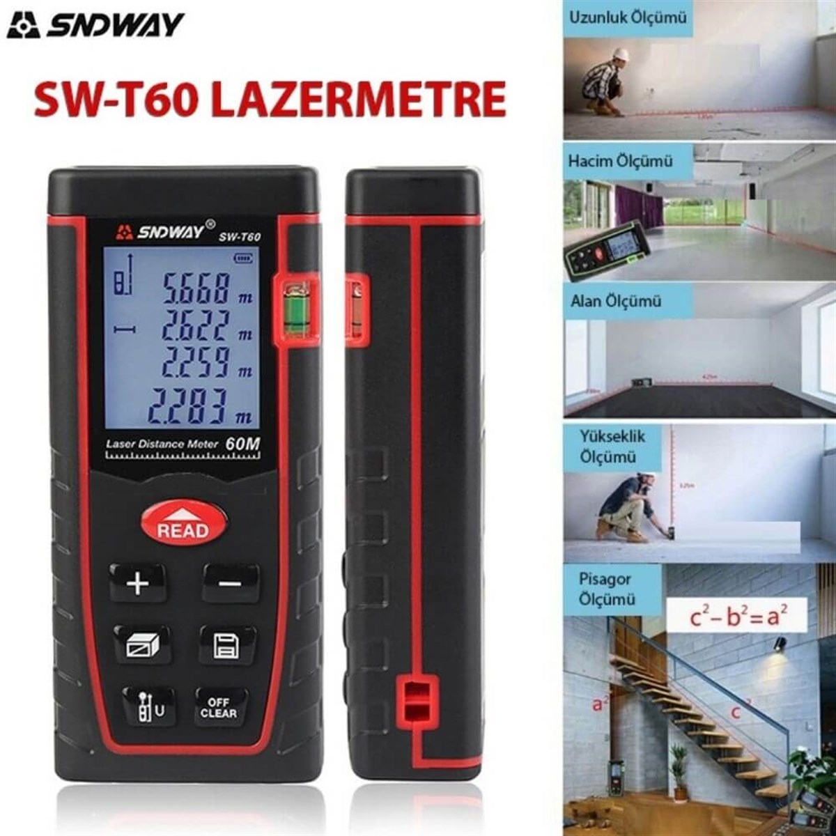 SNDWAY SW-T60 Lazermetre (60 Metre Ölçüm) | zoofarm.com.trSNDWAY SW-T60 Lazermetre (60 Metre Ölçüm) TÜM ÖLÇÜM CİHAZLARILOYKA zoofarm