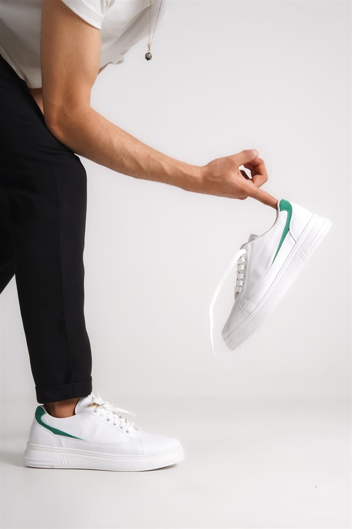 Gwen HH Code-I Beyaz Yeşil Sırt Çizgi Sneaker